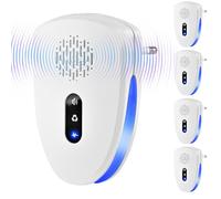 [2026 Upgraded] Conector antiácaros, 4 unidades de repelente ultrasónico de plagas, ratones, moscas, cucarachas, insectos, arañas, repelentes de mosquitos, 3 modos de trabajo, plug & play, para