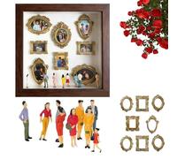 2026 Upgraded DIY Mini Museum Silhouette Shadow Box Frame Kit - Gold Miniature Museum Scene with Figurines, Perfect for Anniversary, Wedding, Birthday & Home Décor (Brown,Style C no Light)