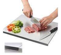 2026 Upgraded Stainless Steel Cutting Board with Lip, Non-Porous Heavy Duty Metal Chopping Board, Anti-Slip Dishwasher Safe Kitchen Countertop Prep Board for Home Cooking, Multiple Sizes (19"*15")
