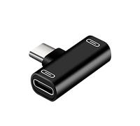 2026 USB C a 35 mm adaptador de audio y cargador de alimentación divisor de puerto para escucha simultánea y carga rápida (negro, talla única)