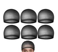2026 Väggkalender Rolig | Gorro de Malla Negro Antideslizante | 6 Piezas De Sombreros De Peluca De Malla - Para Mujeres Hombres Actores Fiesta Navidad Halloween Disfraz Diario Cosplay Baile Sesión de