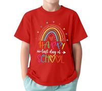 2026 Verano Camiseta de último día de Clases para niños pequeños, niñas y niños, Divertida y Feliz Fin de año Escolar, Camisetas de graduación, Camisetas gráficas, 1-13 años (Red, 3-4 Years)