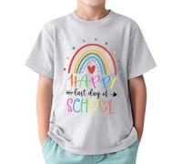 2026 Verano Camiseta de último día de Clases para niños pequeños, niñas y niños, Divertida y Feliz Fin de año Escolar, Camisetas de graduación, Camisetas gráficas, 1-13 años (White, 3-4 Years)