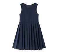 2026 Vestido de tirantes de estilo escolar para niñas, traje elástico de verano, ropa cómoda de todos los días para niños, marine, 13-14 años