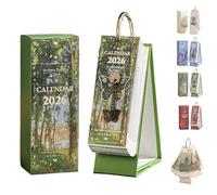 2026 Vintage European Style Oil Painting Flip Calendar, Creative Daily Tear-Off Calendar with Butterfly Pendant, Wall Calendars 12 Month Planner, Memo Journal for Women, Office, and Art Lovers (Blue)