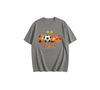 2026 W-M 2 Estrellas España Ganar Conmemorativo Camiseta de Fútbol Verano 100% Algodón Fiesta de Fanfeier Bandera Estampado Hombre Mujer Fan Camiseta Fiesta Fútbol Cheer On Camisetas, Gris 9#, XL