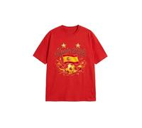 2026 W-M 2 Estrellas España Ganar Conmemorativo Camiseta de Fútbol Verano 100% Algodón Fiesta de Fanfeier Bandera Estampado Hombre Mujer Fan Camiseta Fiesta Fútbol Cheer On Camisetas, Red 10#, XXL