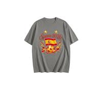 2026 W-M 2 Estrellas España Ganar Conmemorativo Camiseta de Fútbol Verano 100% Algodón Fiesta de Fanfeier Bandera Estampado Hombre Mujer Fan Camiseta Fiesta Fútbol Cheer On Camisetas, Gris 10#, S