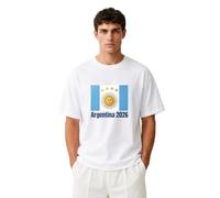 2026 W-M 4 Estrellas Argentina Ganar Conmemorativo Camiseta de Fútbol Verano 100% Algodón Fiesta de Fanfeier Bandera Estampado Hombre Mujer Fan Camiseta Fiesta Fútbol Cheer On Camisetas, White 4#, S