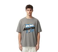 2026 W-M 4 Estrellas Argentina Ganar Conmemorativo Camiseta de Fútbol Verano 100% Algodón Fiesta de Fanfeier Bandera Estampado Hombre Mujer Fan Camiseta Fiesta Fútbol Cheer On Camisetas, Gris 1#, S