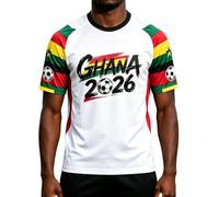 2026 W-M Argentina Gana Conmemorativa Camiseta de Fútbol Copa Camiseta Fanshirt, Impresión 3D Unisex Manga Corta Transpirable Deporte Camiseta de Tiempo Libre para Hombre Mujer Niños, Ghana 1#, XXL