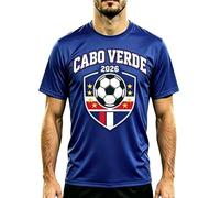 2026 W-M Argentina Gana Conmemorativa Camiseta de Fútbol Copa Camiseta Fanshirt, Impresión 3D Unisex Manga Corta Transpirable Deporte Camiseta de Tiempo Libre para Hombre Mujer Niños, Cabo Verde, XXL