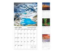 2026 Wall Calendar - 11.02x11.02in National Parks Planner, Monthly Schedule Book, Yearly Organizer Featuring Ruled Blocks | January December Thick Paper Decor Apartment School Office Supplies