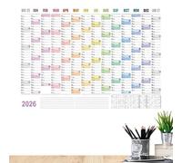 2026 Wall Calendar | 29 X 20 Inch Large Notebook with Tip Labels And Sticker | Wall Decor Planner for Mental Study School Task Home Cleaning Exercise Workout