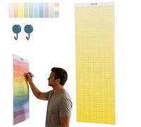 2026 Wall Calendar - Cozy Pecan Print Design, Full Year Decorative Monthly Wall Calendar, 12 X 36 Inch Unique Decorative Modern Hanging Monthly Calendars for Organizing,Planning (Yellow)