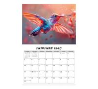 2026 Wall Calendar - Hummingbird Calendar 2026, Wall Planner For Nature Enthusiasts Bird, 13 Month Hummingbird Calendars For Home | Schedule Organizer Planner Fors Walls Office Home School Living Room