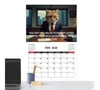 2026 Wall Calendar,Monthly Cat Themed Calendar - Business Kitten Design Family Planner For Desk Desktop Kitchen Fridge Living Room Home