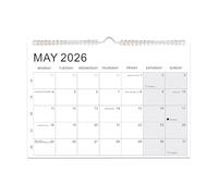 2026 Wall Calendar - Paper A4 30X21Cm 154G | Monthly Planner Organizer Home Office Family Classroom Dorm Room | Hangable Thick Planning Schedule, Hotel, Bedroom,