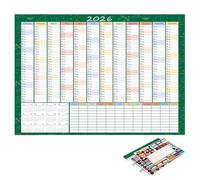 2026 Wall Calendar Poster - Planner Desk & Wall Calendar | Fitness Travel Goal Tracker | Creative Monthly Planner With Check-In Spaces For Home Office Gym Motivation