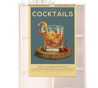 2026 Wall Calendar - Scheduling Guide, Monthly Apparatus for Time Management, Visual Planner with Cocktails Theme, Home Furnishings, Hanging Instrument for Bedroom Organization, Kitchen Area