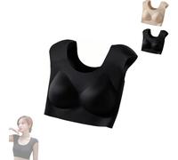 2026 Women’s 2-in-1 Seamless Underwear with Built-in Shoulder Pad, Comfortable Wireless Bra for Fashion (Black,XXL)