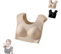 2026 Women’s 2-in-1 Seamless Underwear with Built-in Shoulder Pad, Comfortable Wireless Bra for Fashion (Skin,XL)
