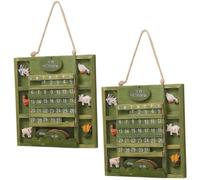 2026 Wooden Wall Calendar & Birthday Tracker, Hanging Monthly Planning Board, Reusable Date Organizer for Anniversaries & Important Dates, Home Kitchen Bedroom Decor (2pcs)