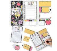 2026 Work of Heart Portafolio de notas adhesivas de agradecimiento a los maestros, Blocs de notas autoadhesivos con diseño de pizarra para el aula, regalos de agradecimiento a los maestros (1 Set)