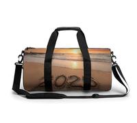 2026 Written in Beach Sand Bolsa de viaje para gimnasio para mujeres y hombres, bolsa de lona cilíndrica, bolsa de entrenamiento deportiva con correa para el hombro