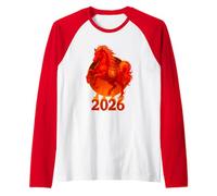 2026 Year of The Fire Horse Chinese New Year Lunar Zodiac Camiseta Manga Raglan