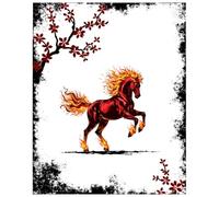 2026 Year of the Fire Horse Notebook: 120-Page Lined Journal with Margins and Date Section | 7.5×9.25 Inch Composition Book | Chinese Zodiac Lunar New Year | Writing & School Notes