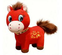 2026 Year of The Horse Chinese New Year Plush Ornament, The Mascot Stuffed Animal Zodiac Doll for Spring Festival Souvenir Bedtime Bedtime Bed Rest, 30 cm Stuffed Toy, Chinese Newyear Collector's Doll