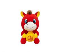 2026 Year of The Horse Collectible Figurine,Lucky Mascot Plushes Red Zodiac Horse Figurine,Auspicious Zodiac Plush Mascot, Lunar New Years Home Décor,for Home Office Desktop Car Display