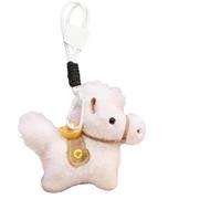 2026 Year of the Horse Mascot Doll Plush Keychain,Handmade Cute Horse Mascot Keychains,Soft Fun Horses Bag Charm Pendant (White)