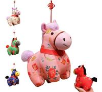 2026 Year of The Horse Mascot Plush Pendant, Cute Horse Zodiac Animals Mascot, Chinese New Year Feng Shui Plush Ornaments for Home Office Tabletop Spring Festival Decoration