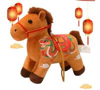 2026 Year of The Horse Mascot Plush Pendant - HorsePlush Toy | 2026 Cute Festive Hugging Doll | Chinese Horse Plush Toy for Birthday Chinese New Year Christmas Home Decor Nursery Room