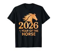 2026 Year of The Horse Shirt Orange - Happy Lunar New Year Camiseta