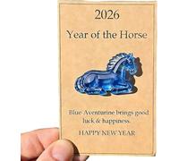 2026 Year of The Horse: Turquoise Guardian - Symbol of Health & Smooth Journeys, Lucky Crystal Horse Figurines with Card, New Year Gift for Family Friends