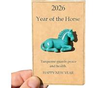 2026 Year of The Horse: Turquoise Guardian - Symbol of Health & Smooth Journeys, Lucky Crystal Horse Figurines with Card, New Year Gift for Family Friends