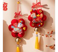 2026 Years of The Horse Spring Festival Plush Pendant,Cute Horse Chinese New Year Festival Hanging Ornaments,Auspicious Blessing Decor Pendant for Home Entryway and Lunar New Year Gift