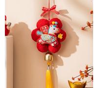 2026 Years of The Horse Spring Festival Plush Pendant,Cute Horse Chinese New Year Festival Hanging Ornaments,Auspicious Blessing Decor Pendant for Home Entryway and Lunar New Year Gift