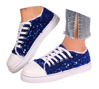 2026 Zapatillas Casuales de Moda con Purpurina para deslizarse, Zapatillas Planas con Cordones, Zapatos cómodos para Correr para el día a día