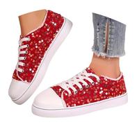 2026 Zapatillas Casuales de Moda con Purpurina para deslizarse, Zapatillas Planas con Cordones, Zapatos cómodos para Correr para el día a día