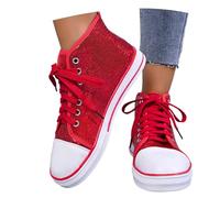 2026 Zapatillas Casuales de Moda con Purpurina para deslizarse, Zapatillas Planas con Cordones, Zapatos cómodos para Correr para el día a día