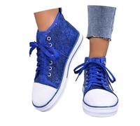 2026 Zapatillas Casuales de Moda con Purpurina para deslizarse, Zapatillas Planas con Cordones, Zapatos cómodos para Correr para el día a día