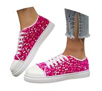 2026 Zapatillas Casuales de Moda con Purpurina para deslizarse, Zapatillas Planas con Cordones, Zapatos cómodos para Correr para el día a día