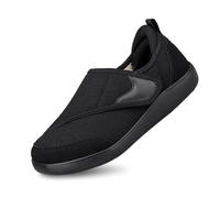 2026 Zapatillas casuales para hombre, cómodas zapatillas antideslizantes para correr para pies anchos, suela suave, transpirables, ligeras, hombres y mujeres, ancianos, ropa diaria, Negro , 40 EU