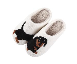 2026 Zapatillas de algodón con patrón de Cachorro de Moda de Invierno para Mujer, cómodas Zapatillas cálidas para el hogar (White, 39)