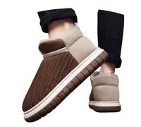 2026 Zapatillas de Hombre Otoño e Invierno Patrón Moda Pareja Estilo Sólido Suela Gruesa Gruesa Zapatos Cálidos Cómodos, marrón, 39 EU