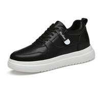 2026 Zapatillas Hombre Zapatos con Elevadores Hombre 6/8/10 cm Unisex Altura Ajustable Zapatos Casual con Elevadores Antideslizantes Transpirables Zapatillas con Elevadores Zapatos con Cordones, Negro